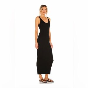 Enza Costa - Silk Rib Ankle Length Tank Dress in Black
